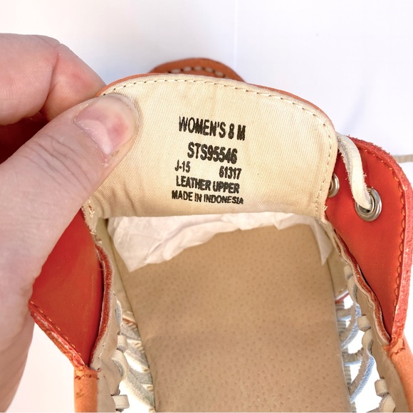 Sperry Top-Sider #STS95546 Peach with open white leather woven sides - Picture 10 of 11